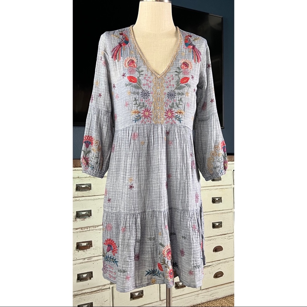 Johnny Was Lucy Whimsical Embroidered Dress XS
